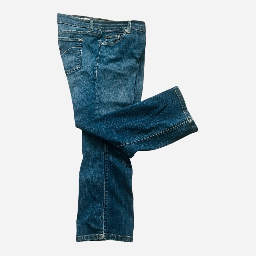 DKNY Ludlow denim blue jeans petites 12R 5 pocket design zipper button stretchy - Picture 12 of 16